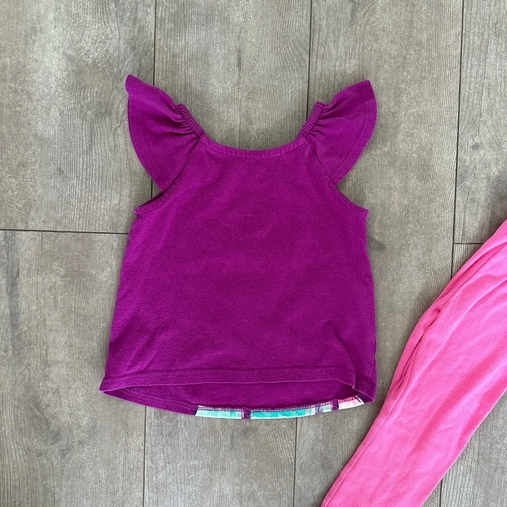 Disney Little Mermaid Ariel Shirt & Peppa Pig Pants 2T Girls
